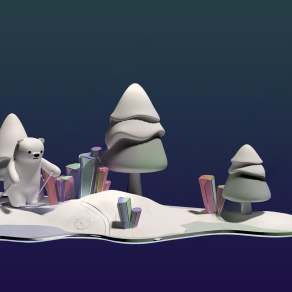 现代北极滑雪美陈3D模型下载